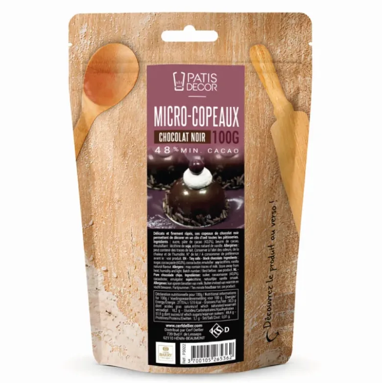 Micro-copeaux de chocolat noir - 48% de cacao - 100g