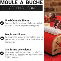 Moule à bûche lisse silicone 30 cm