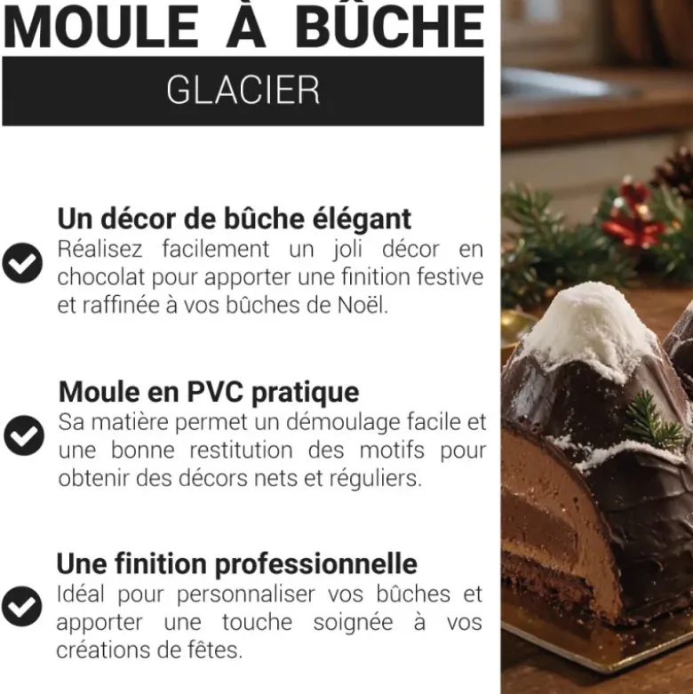 Moule à bûche PVC "Glacier"