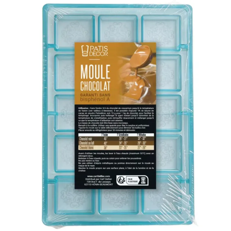Moule carrés chocolat motifs arabesques