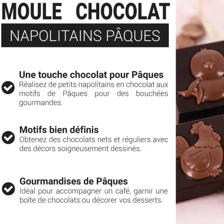 Moule carrés chocolat napolitains Pâques