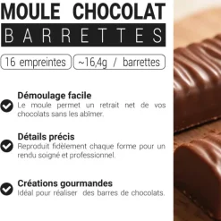 Moule chocolat 16 Barrettes