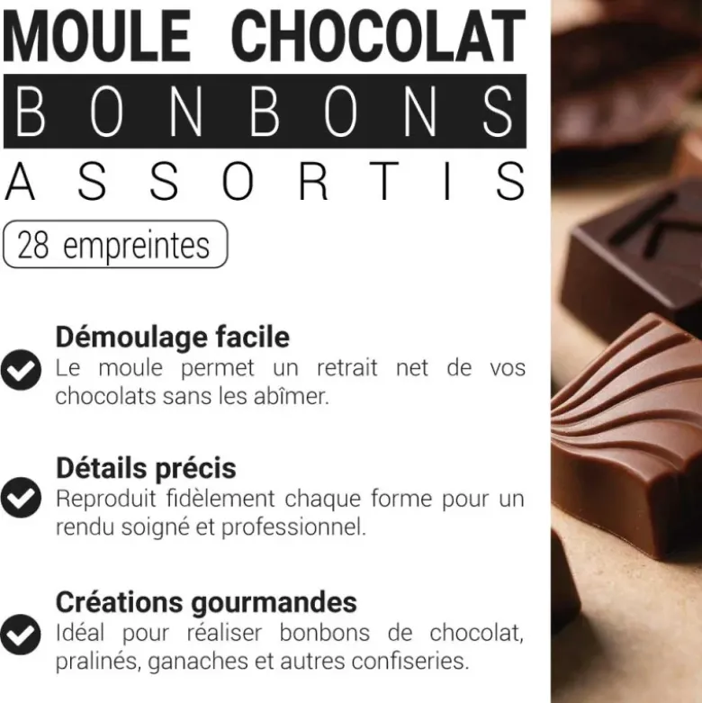 Moule chocolat bonbons assortis