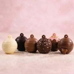 Moule chocolat 6 Boules de Noël rayées