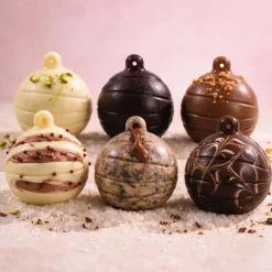 Moule chocolat 6 Boules de Noël rayées