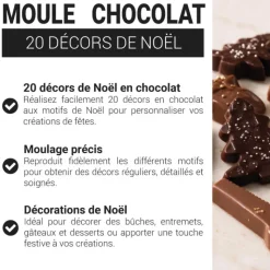 Moule chocolat 20 décors de Noël