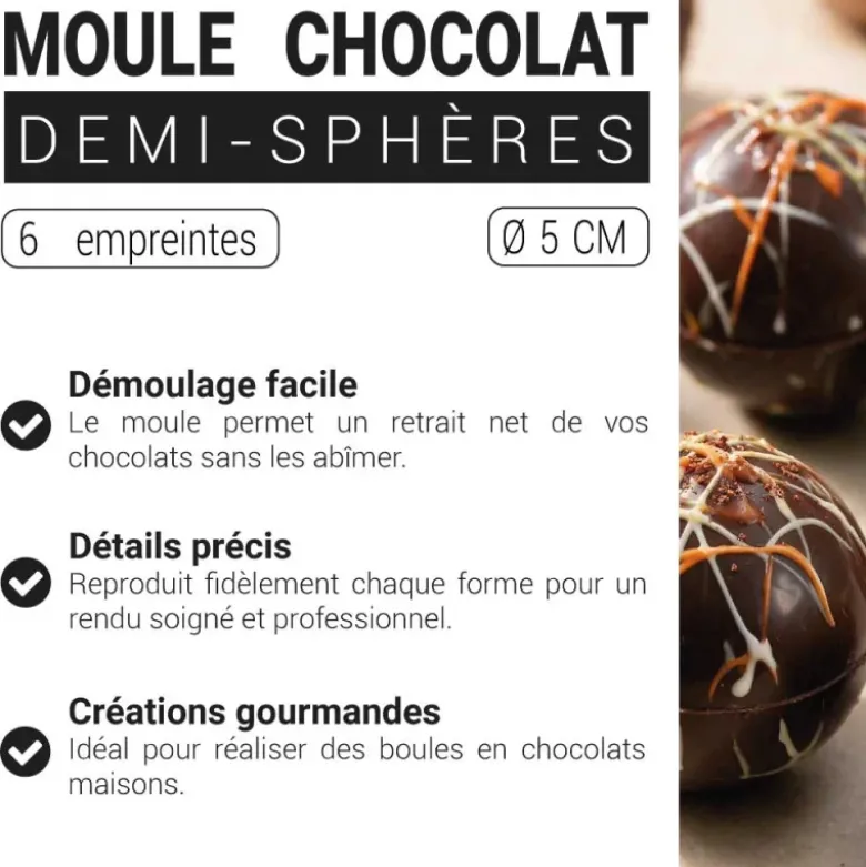 Moule chocolat demi sphère 5 cm