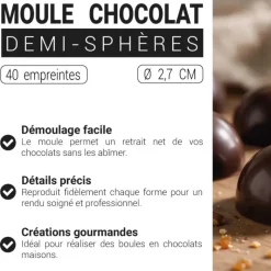 Moule chocolat demi-sphères 27 mm