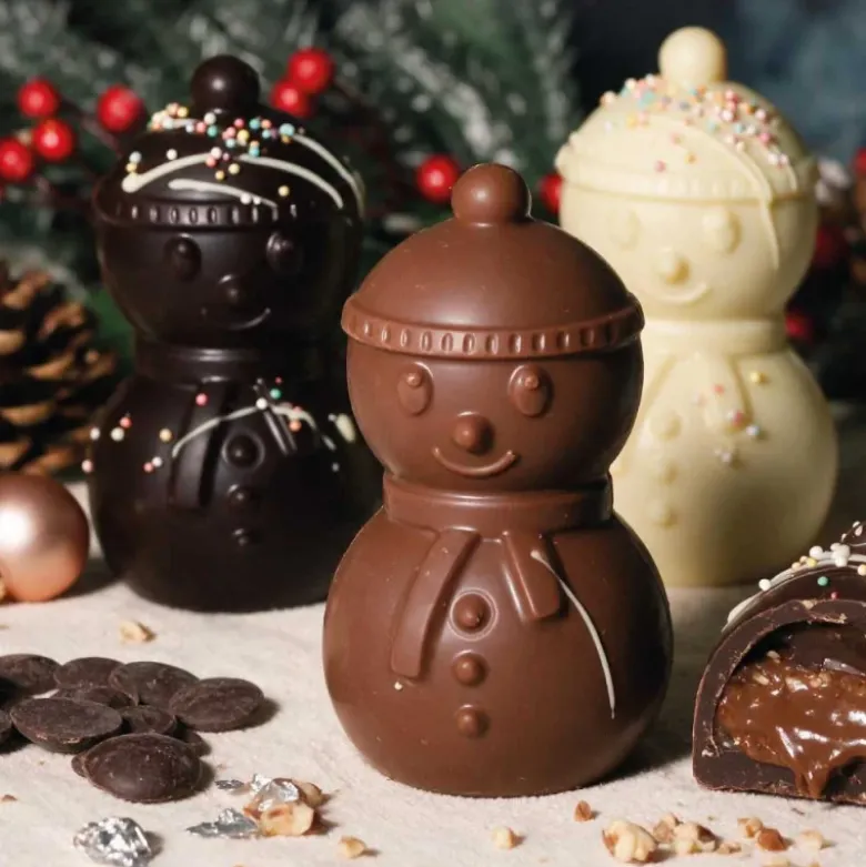 Moule chocolat en 3 parties Bonhomme de neige Noël Patisdécor