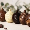 Moule chocolat en 3 parties Boules de Noël rayées