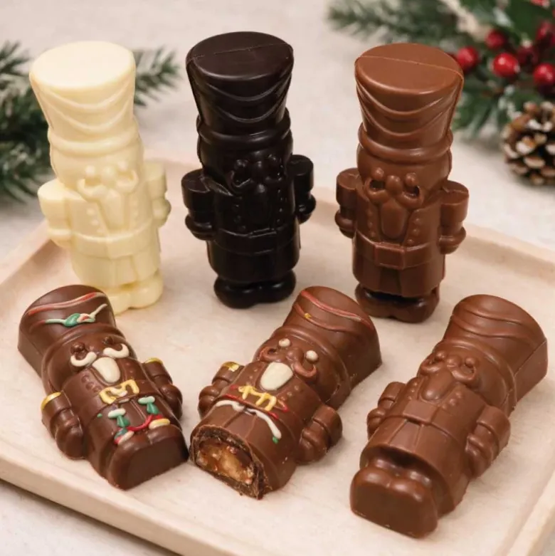 Moule chocolat en 3 parties 1 casse-noisette 3D