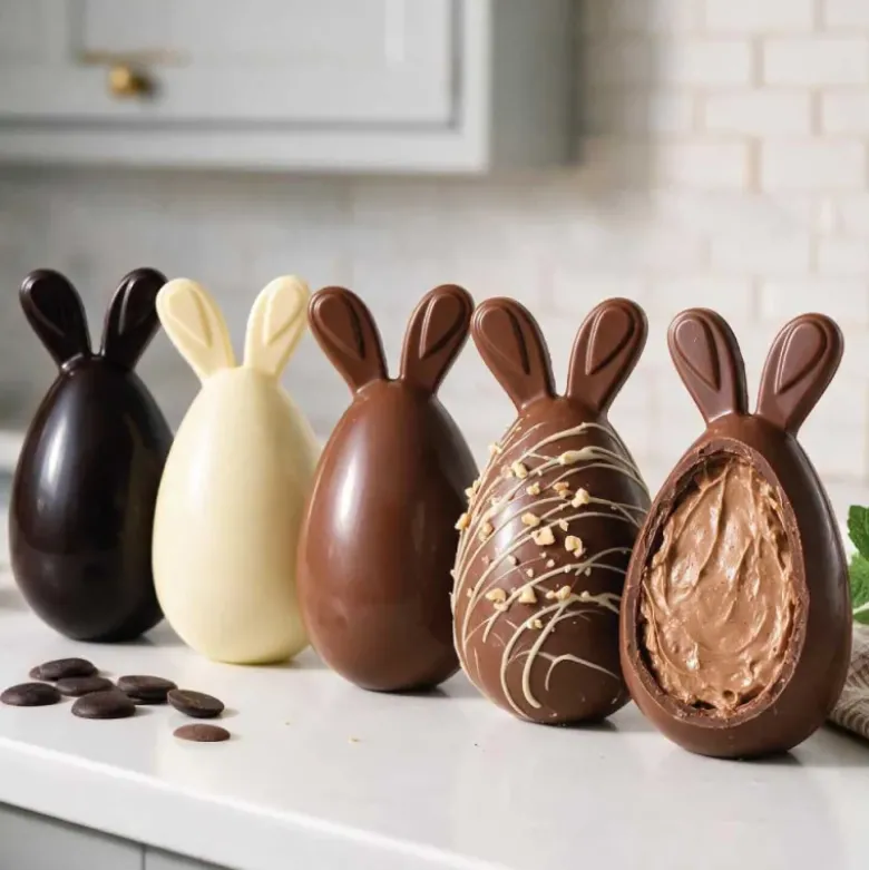 Moule chocolat en 3 parties Oeuf lapin