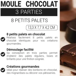 Moule chocolat en 3 parties 8 petits palets