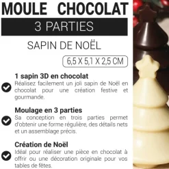 Moule chocolat en 3 parties Sapin de Noël Patisdécor