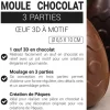 Moule chocolat en 3 parties œuf 3D à motif