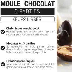 Moule chocolat en 3 parties Œufs lisses