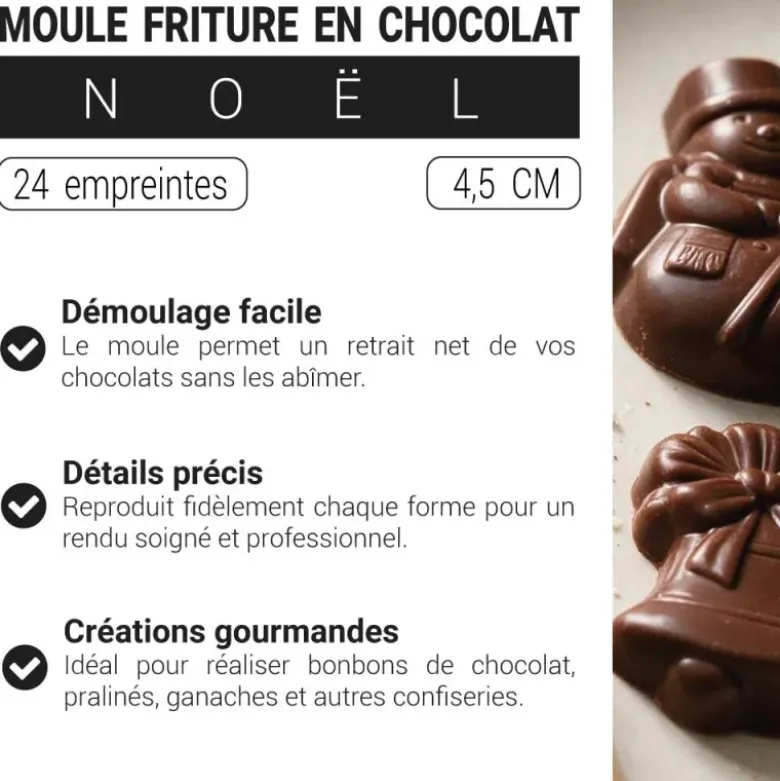 Moule chocolat 24 fritures de Noël