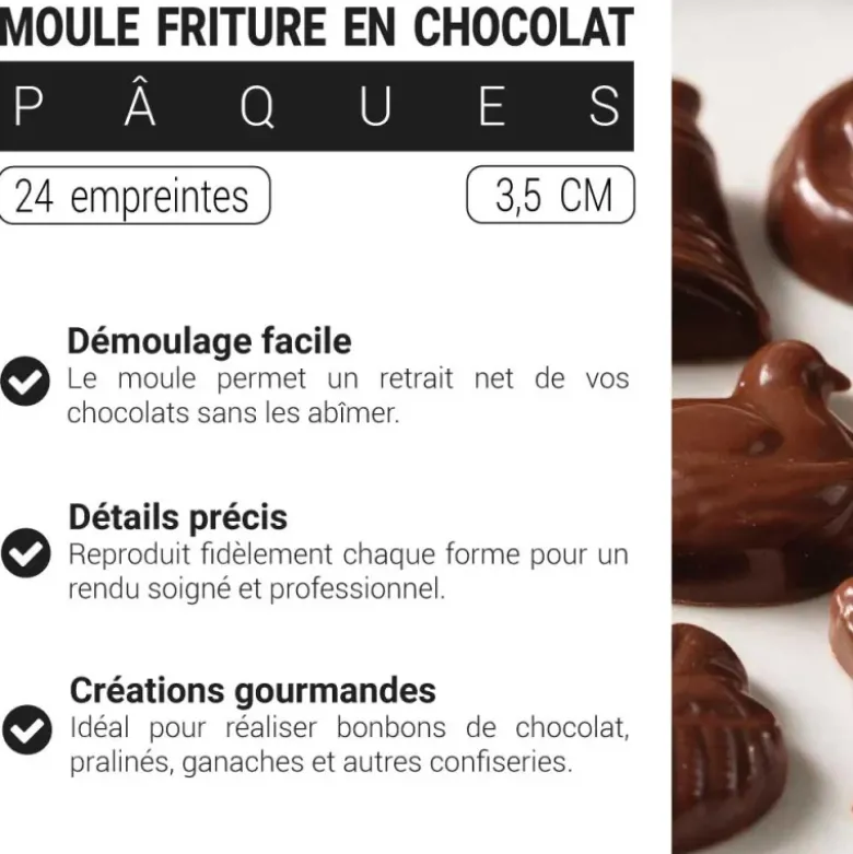 Moule chocolat fritures de Pâques 3,5 cm