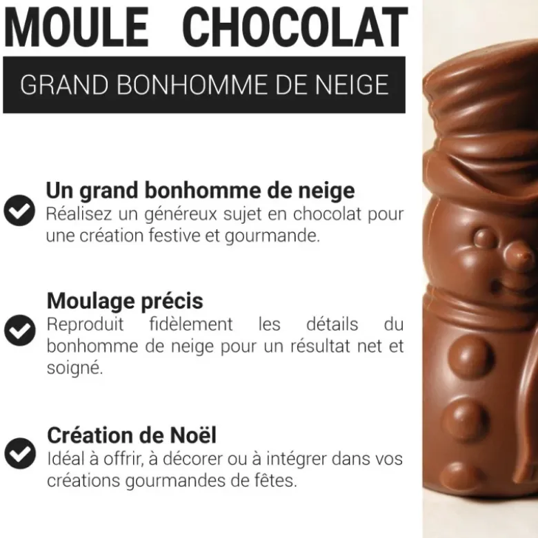 Moule chocolat grand bonhomme de neige