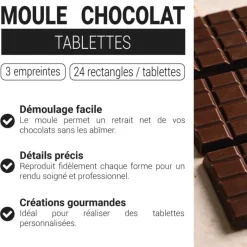 Moule chocolat plaquettes 16 x 7 cm
