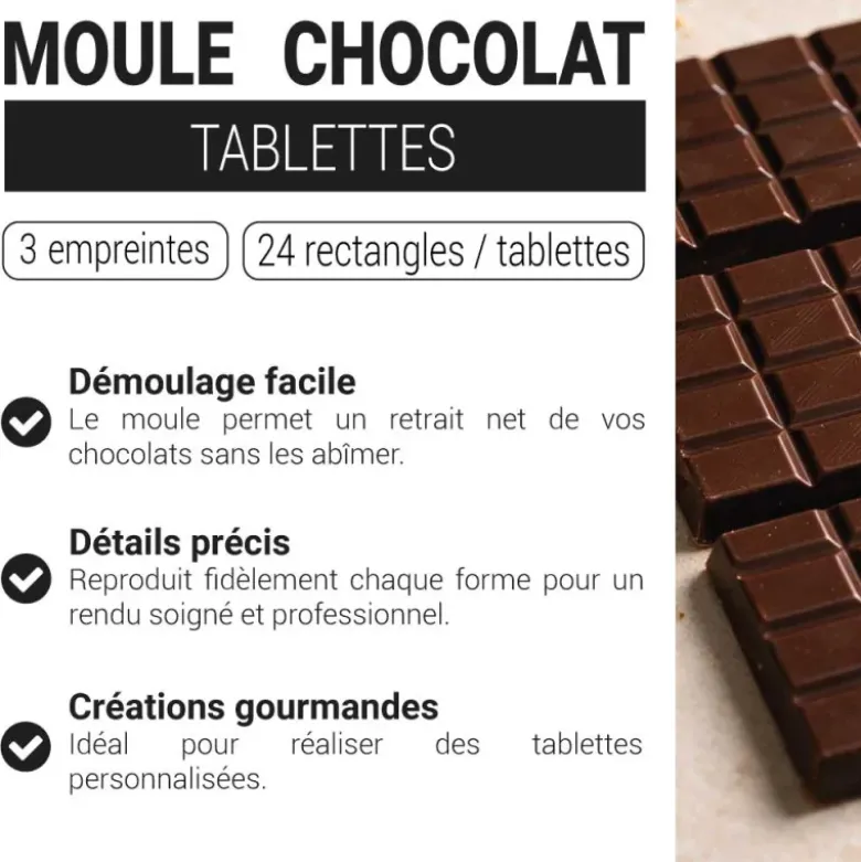 Moule chocolat plaquettes 16 x 7 cm