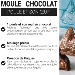 Moule chocolat Poule et son oeuf à pois Patisdécor