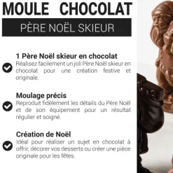 Moule chocolat Père noël skieur Patisdécor