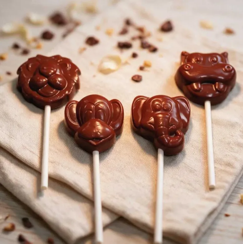 Moule Chocolat Sucettes Animaux de la Jungle