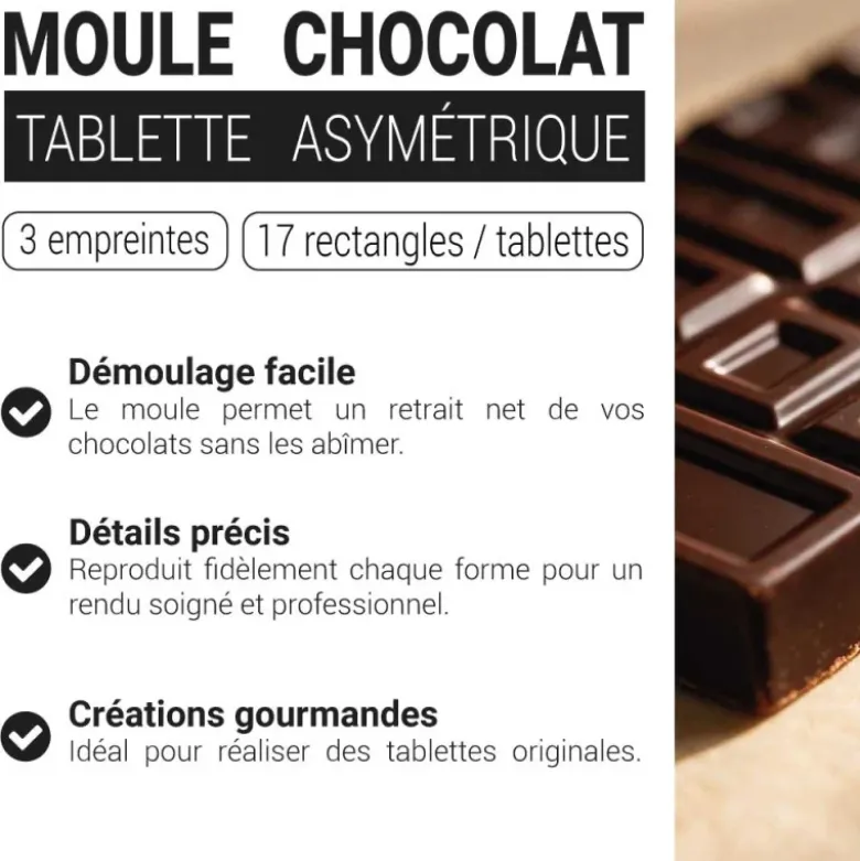 Moule chocolat tablette asymétrique