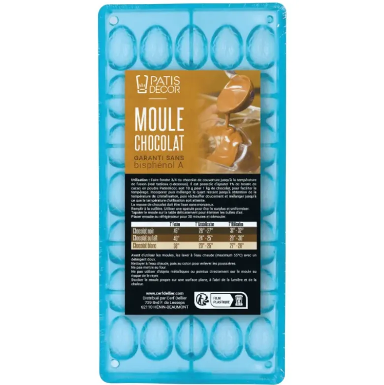 Moule chocolat œufs craquelés 3 cm Patisdécor