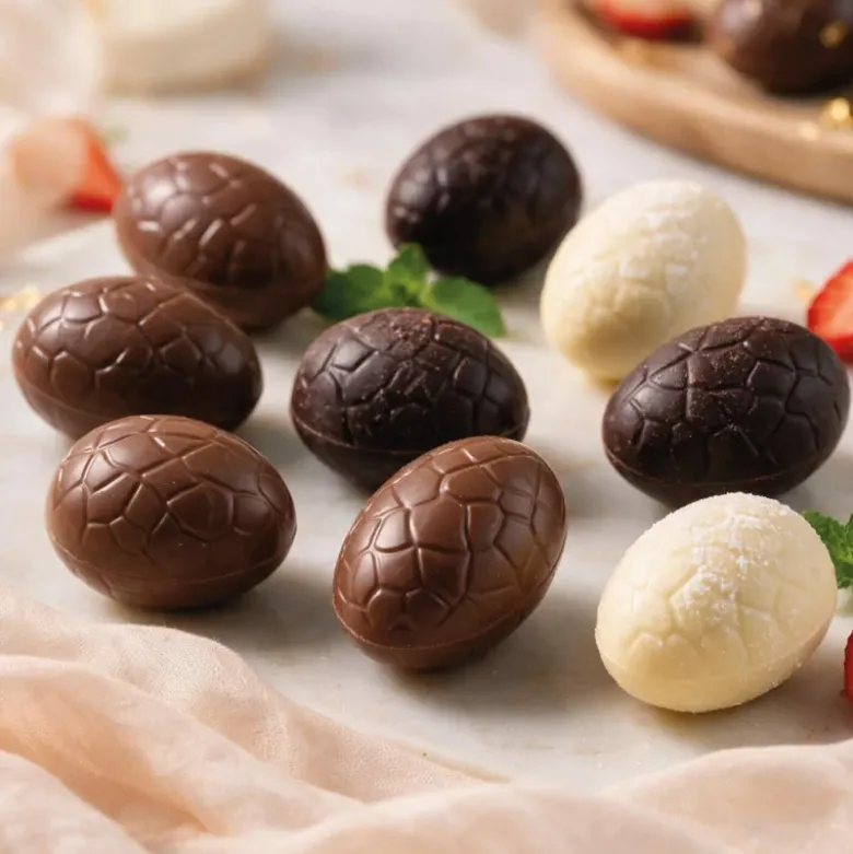 Moule chocolat œufs craquelés 3 cm Patisdécor