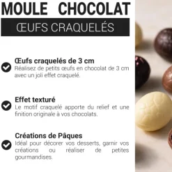 Moule chocolat œufs craquelés 3 cm Patisdécor