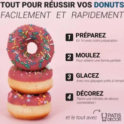 Moule 6 donuts au four en acier antiadhérent sans PFAS Ø8,5cm