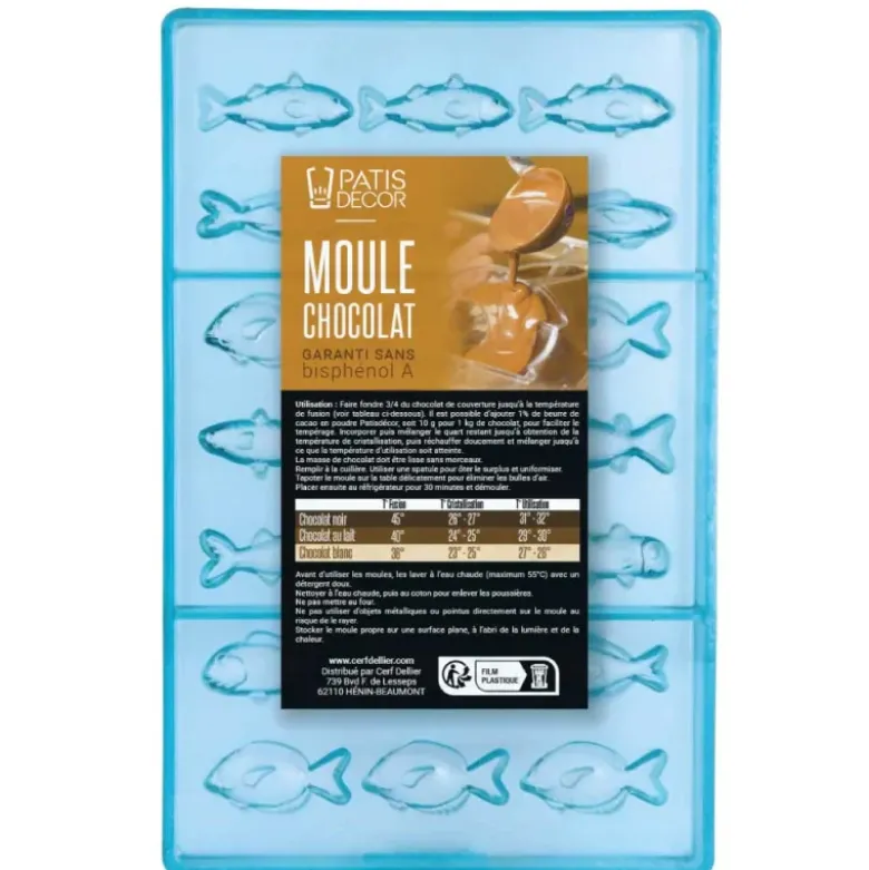 Moule fritures en chocolat poissons assortis