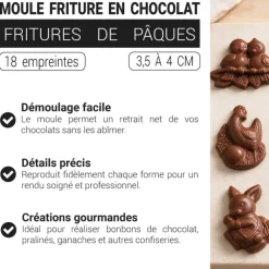 Moule fritures en chocolat 6 sujets de Pâques