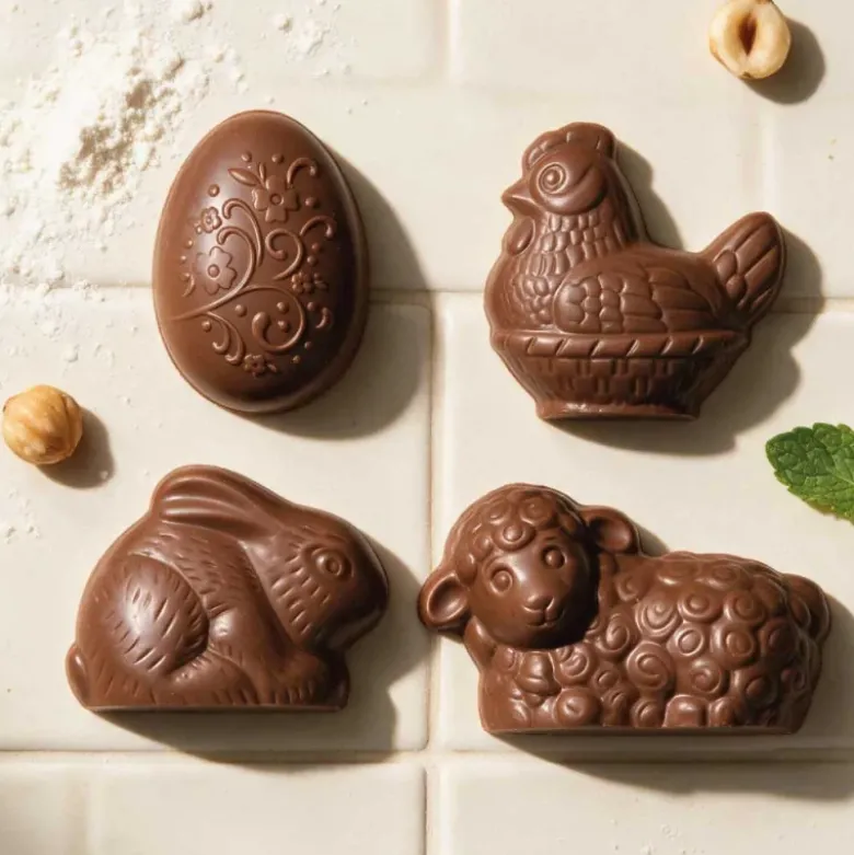 Moule fritures en chocolat 4 sujets de Pâques
