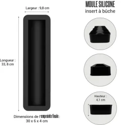 Moule à insert à bûche silicone 30 cm