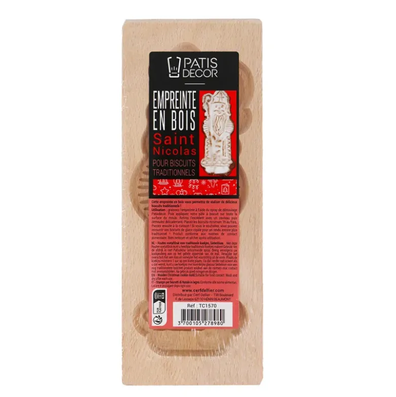 Moule à spéculoos en bois Saint Nicolas
