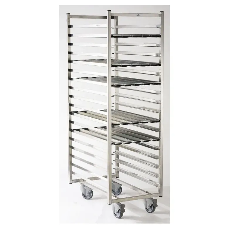 Optimo chariot de fermentation inox à plaques à pain largeur 43 cm 18 niveaux