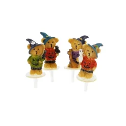 Ours d'Halloween assortis sur pique (x4)