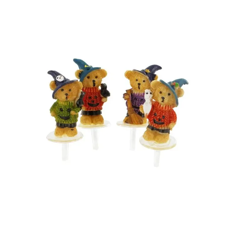 Ours d'Halloween assortis sur pique (x4)