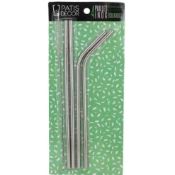Paille en inox avec goupillon (x4)