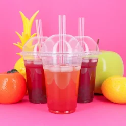 4 pailles en verre bubble tea et goupillon 20 cm - Ø 15 mm