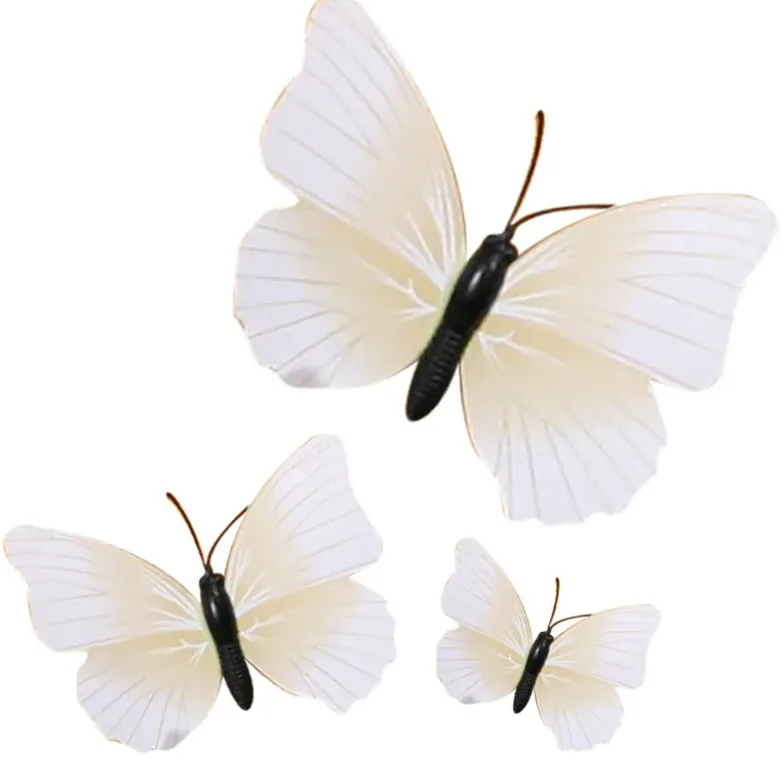 Papillons ivoires aimantés assortis (x3)