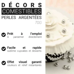 Perlesargentées comestibles Ø 5 mm 70 g