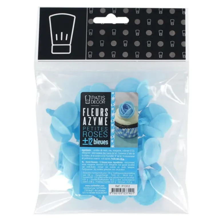 Petite rose bleue en azyme (x12)