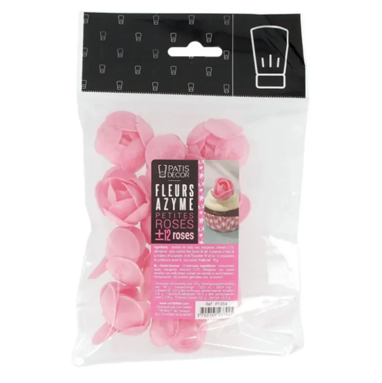 Petites roses roses en azyme x12