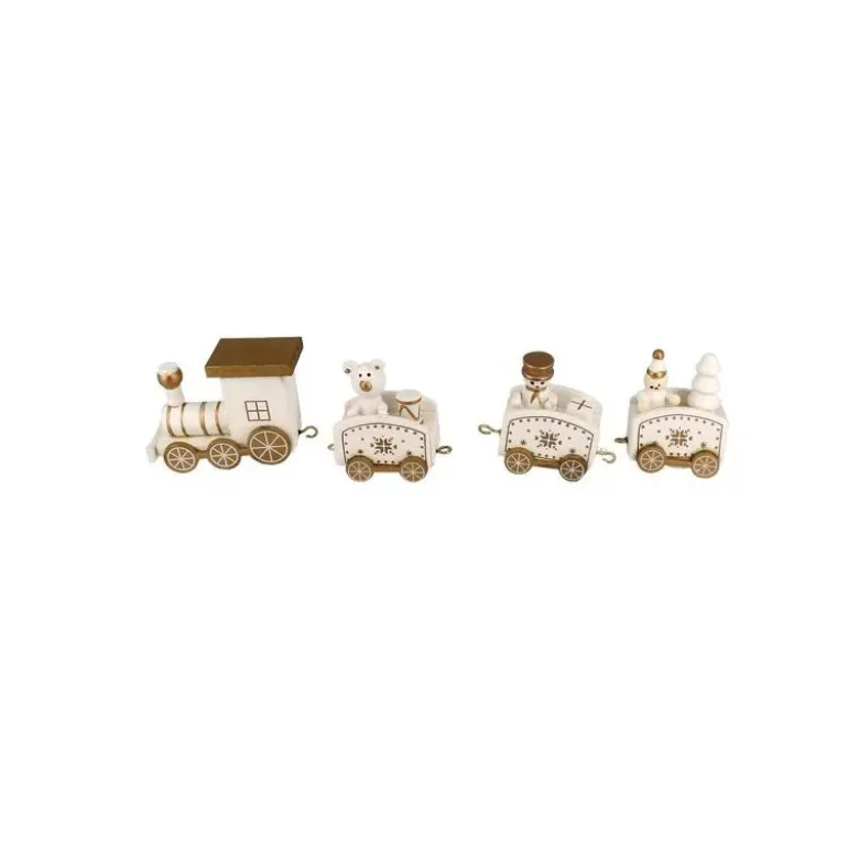 Petit train de Noël blanc sur pique