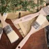 Pinceau plat soie manche bois 35 mm