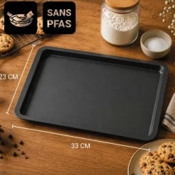 Plaque de cuisson en acier antiadhérent sans PFAS 33x23cm